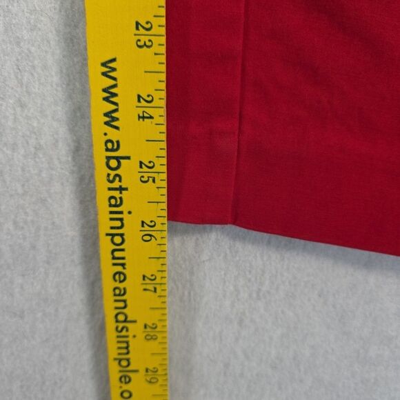 Zara Basic Collection Chino Fit Pants Women's  Size 10 Tapered Red Cotton Blend - Picture 9 of 9